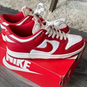 Nike dunk low white/ university red sneaker